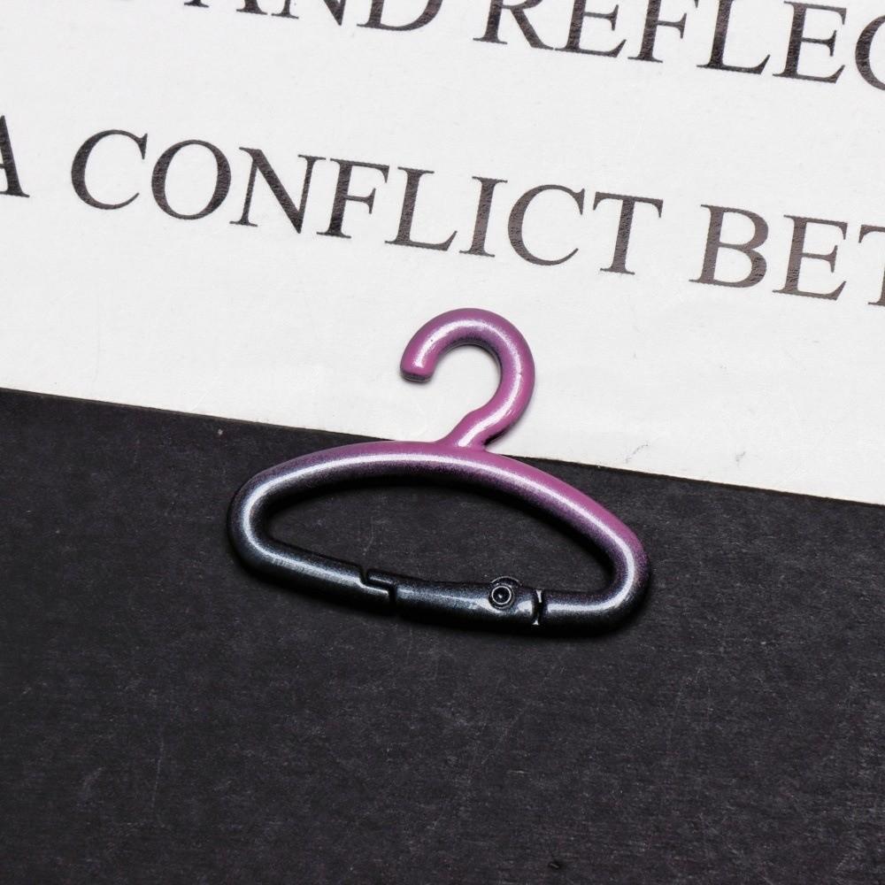 5Pcs Gradient Keychain Clasp Colorful Connecting Clasp Spring Hook Keychain Schoolbag Accessories Black
