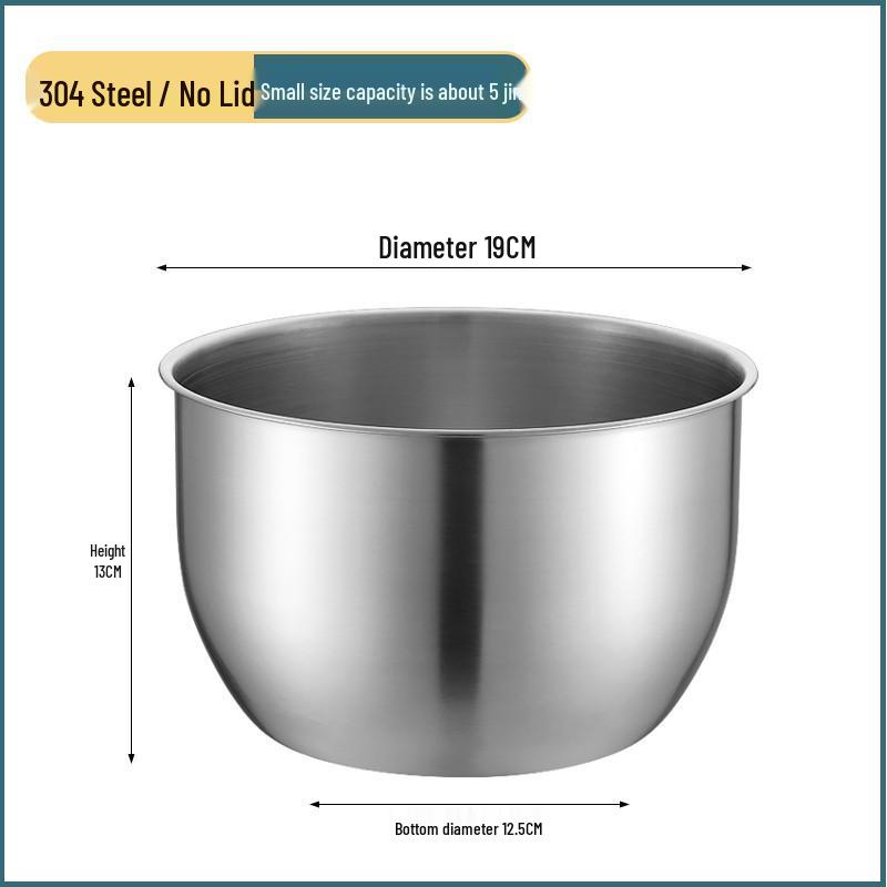 304 Stainless Steel Non-Slip Deep Mixing Bowl with Anti-Splash Design for Baking, Salads, and Cold Dishes