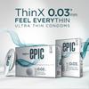 Manforce Epic Thinx Ultra Thin Condoms For Men pack of  3 X 3 Count 0.03mm Vegan Easy Peel Pack Disposable Pouch Safe