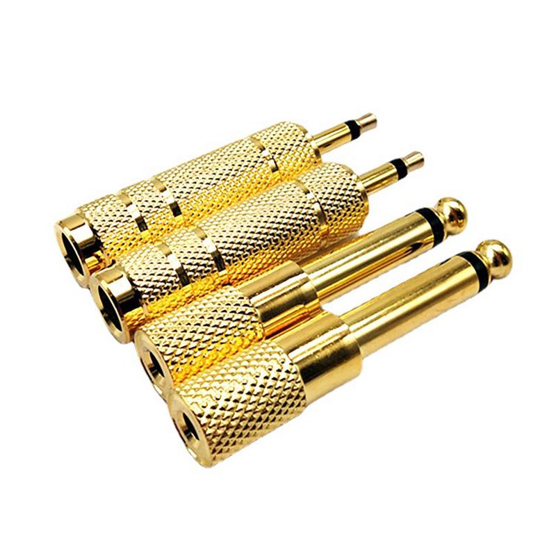 2pcs/lot 6.35mm Male To 3.5mm Female Mono Jack Plug Single Audio Cable Adapter Microphone Earphone Amplifier AUX Converter