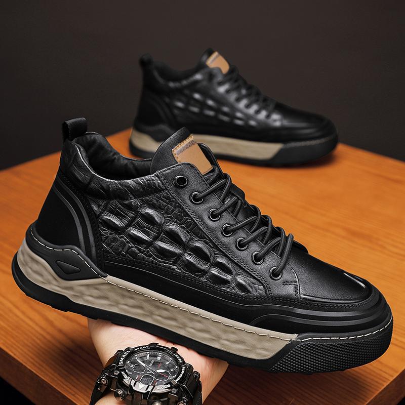 

Узор под крокодила, японские маленькие кожаные туфли, деловые повседневные мокасины, модные красивые студенческие туфли с джинсами, мужская обувь 39 чёрный