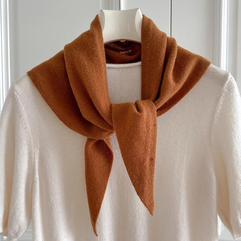 British Korean Triangle Scarf  Wool Triangular Scarves Women Headscarf Knitted Shaws Multi-Functional Warm Knitted Poncho