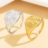 Spiral Swirl Stainless Steel Gold Color Rings For Women Waterproof Open Ring Fashion Geometric Zircon Birthday Gift New In