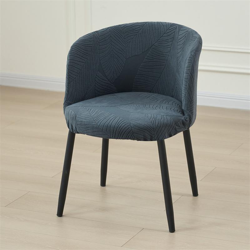 

1PC Leaf Jacquard Semicircle Chair Cover Elastic High Quality Chair Seat Covers Pure Color Durable Protective Case for Bar Home 1PC chair cover