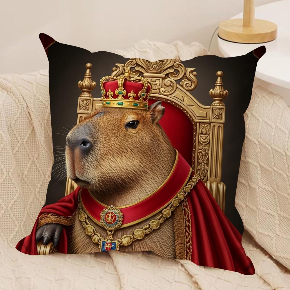 Samurai Ritter Capybara Kissenbezug Seidiger Kurzer Plüsch Versteckter Reißverschluss Staubdicht Sofakissenbezug Für Heimdekoration