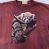 Vintage The Mountain Red Panda Tie Dye Tričko VELIKOST Střední Příroda Vínové Umělecké Tričko