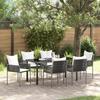 VidaXL 7-piece Garden Set with Cushions Brown Poly Rattan 3379097
