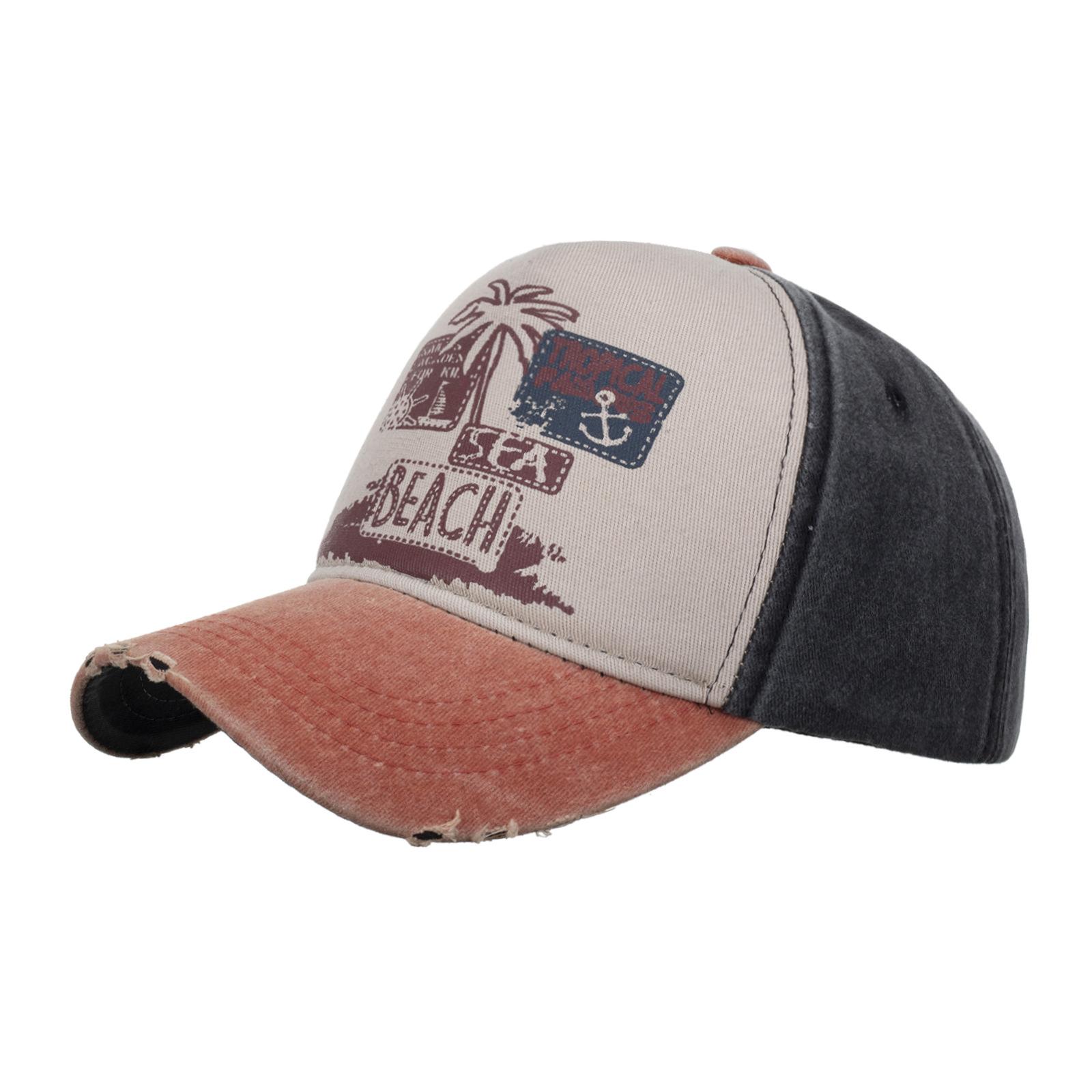 

Spring and summer new washed contrasting color EACH baseball cap cap cap sun hat sun hat Adjustable помаранчевий