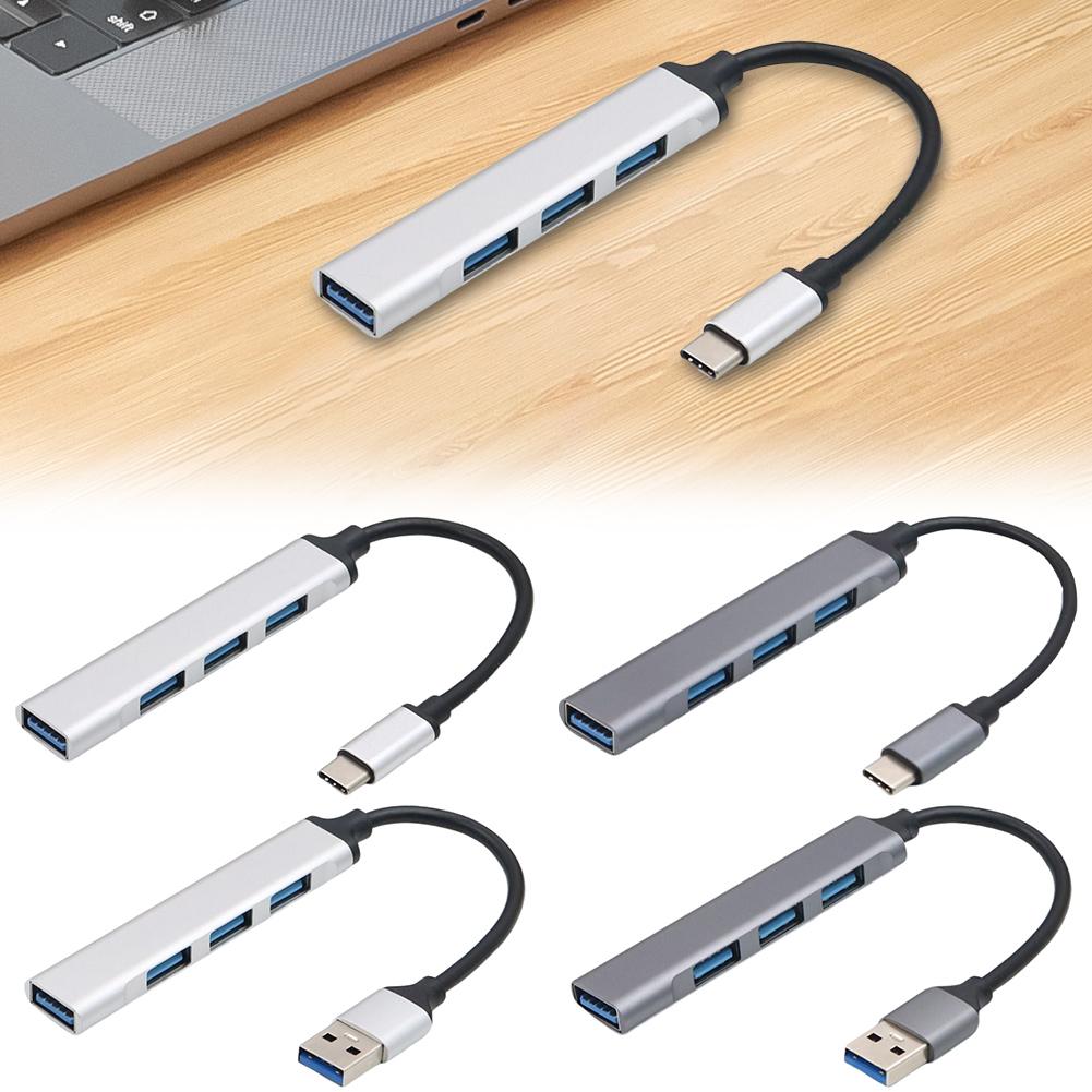 4-Port USB 3.0 Hub Adapter 5Gbps USB Data Hub USB C To USB Hub Multiple USB 3.0 Hub USB Port Expander for Laptop and PC