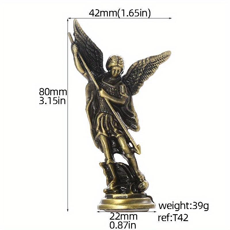 A Zinc Alloy Sculpture of St Michael The Archangel Vanquishing Satan Perfect As a Guardian Statue for Your for Family Room Or Desk