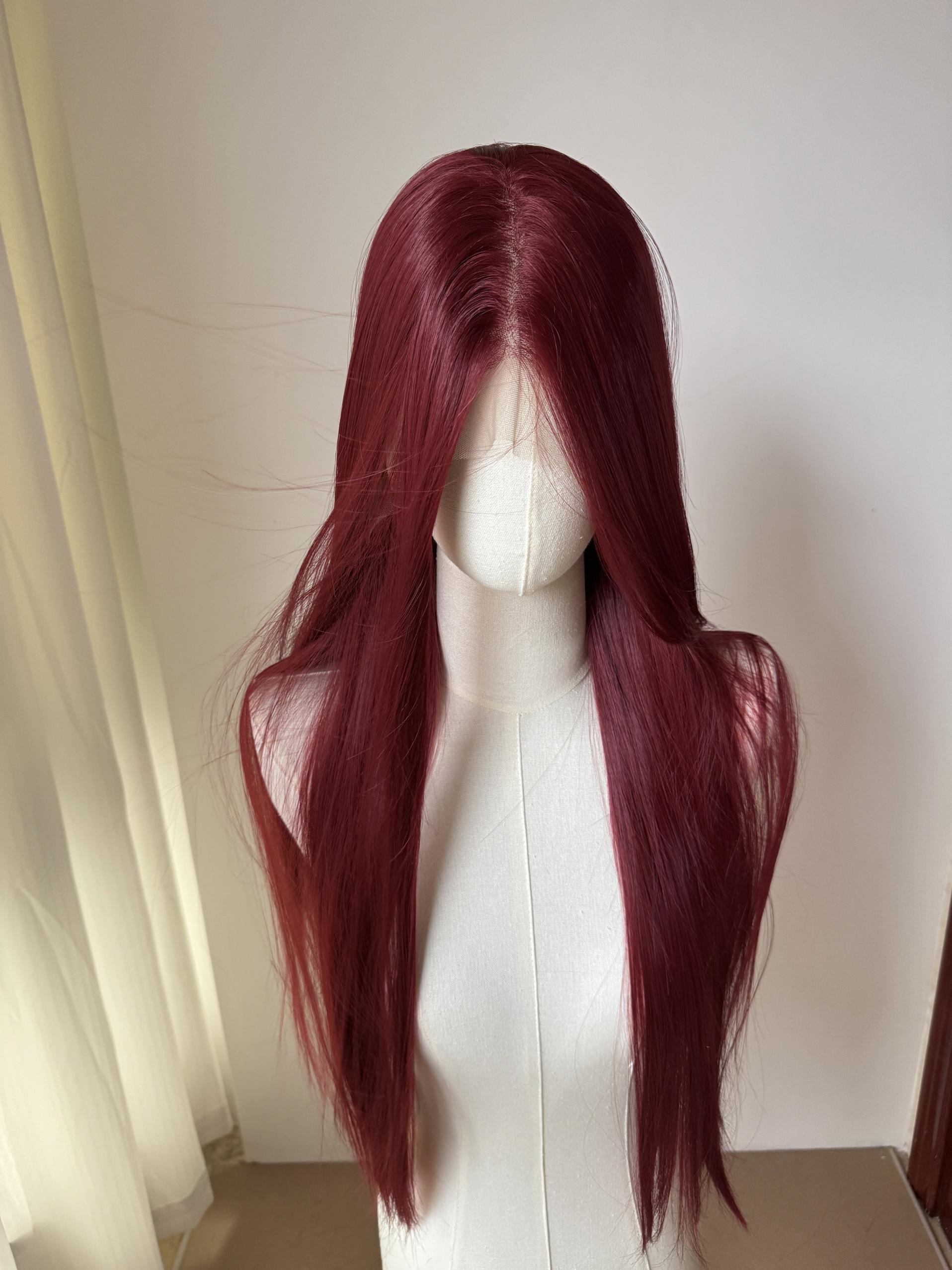 Lichtroze Pruik voor Dames 13x4 Kant voorzijde Pruik 26 inch Lang Recht Synthetische Pruiken Zacht Natuurlijk Hittebestendig Fiber Cosplay Pruik white