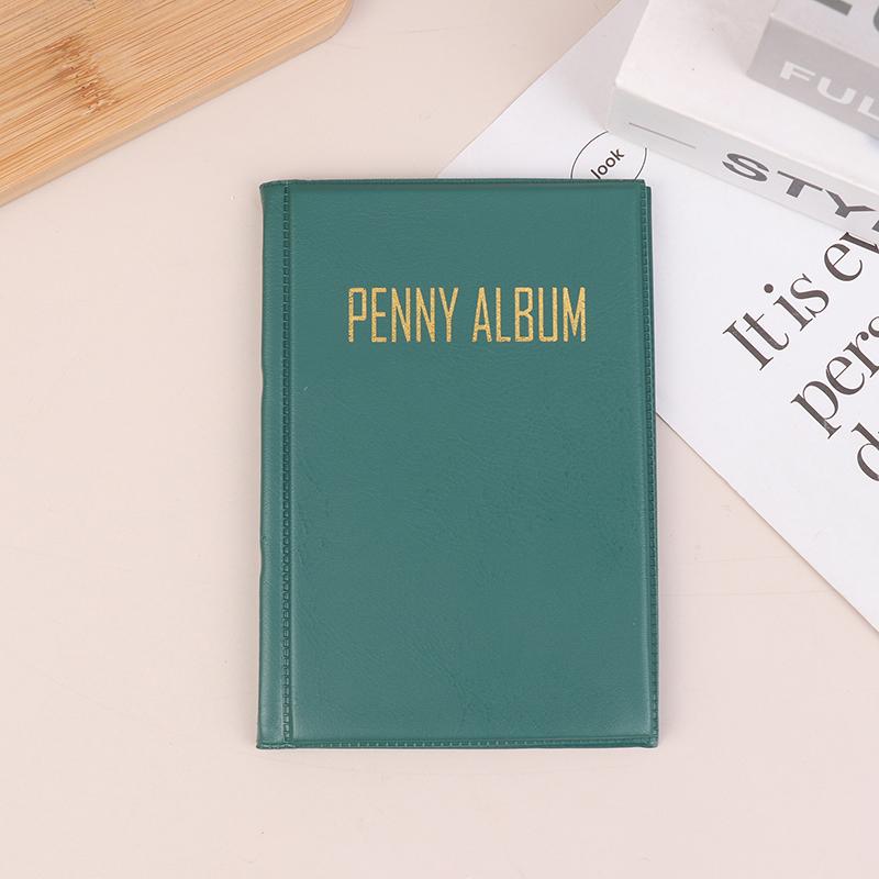 

108 карманов Держатель для коллекции монет Изысканный альбом для хранения монет Коллекция марок ПВХ Органайзер для пенни Дисплейные принадлежности зелёный
