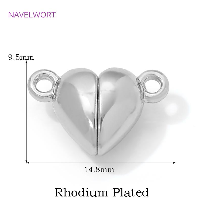 18K Gold Plated Heart Magnet Clasps Charms Brass Metal Magnetic Connector For Bracelet Necklace Making DIY Accessories Wholesale