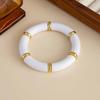 Ingemark 10 Colors Vintage Stackable Resin Bracelets Women Bohemian Round Tube  Leopard Elastic Beaded Bangle New Jewelry Gift