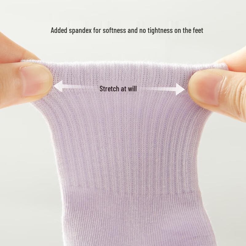 DEESHA Girls' 7A Antibacterial 5-Pack Cotton Socks