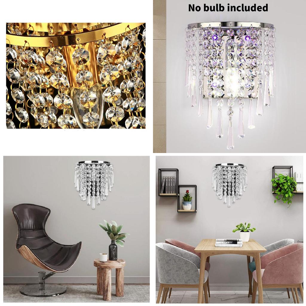 Modern Crystal Wall Lamp With Led Lighting For Home Bedroom And Bedside Use