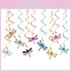 Insect Dragonfly Theme Birthday Party Decorations With Colorful Swirling Flags And Hanging Tags For Kids Event