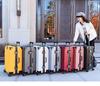 24" Large Capacity Aluminum Frame Travel Suitcase with Pull-handle and Universal Wheels for Students and Tourists