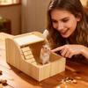 Hamster Sand Bath Container Detachable With Ladder Wooden Hamster Sand Bathtub For Enrichment Pet-Care Comfort Home Cage