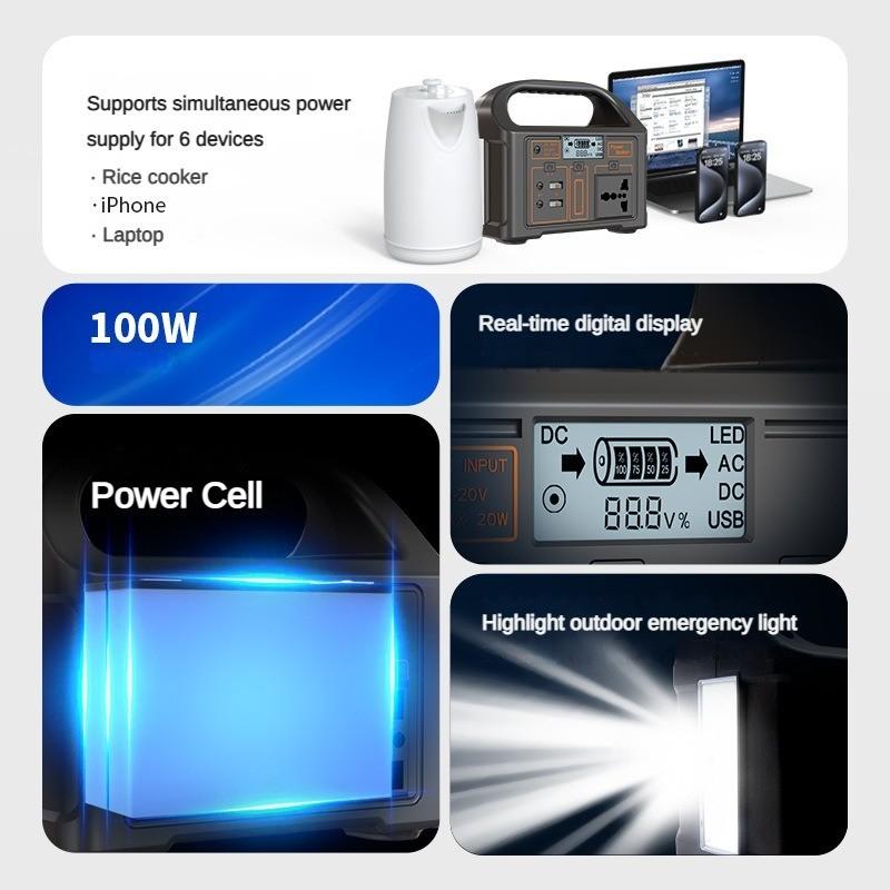 220V/110V Lekki Power Bank Przenośna Bateria Litowo-Żelazowo-Fosforanowa Kemping na Świeżym Powietrzu Awaryjne Magazynowanie Energii Mobilny Zasilacz 16 * 10 * 14.3CM
