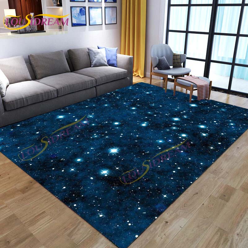 3D Colored Space Mat Galaxy Rug Starry Sky Carpet for Living Room Bedroomt Sofa Planet Rug Nursery Play Rug Floor Mat Home Decor