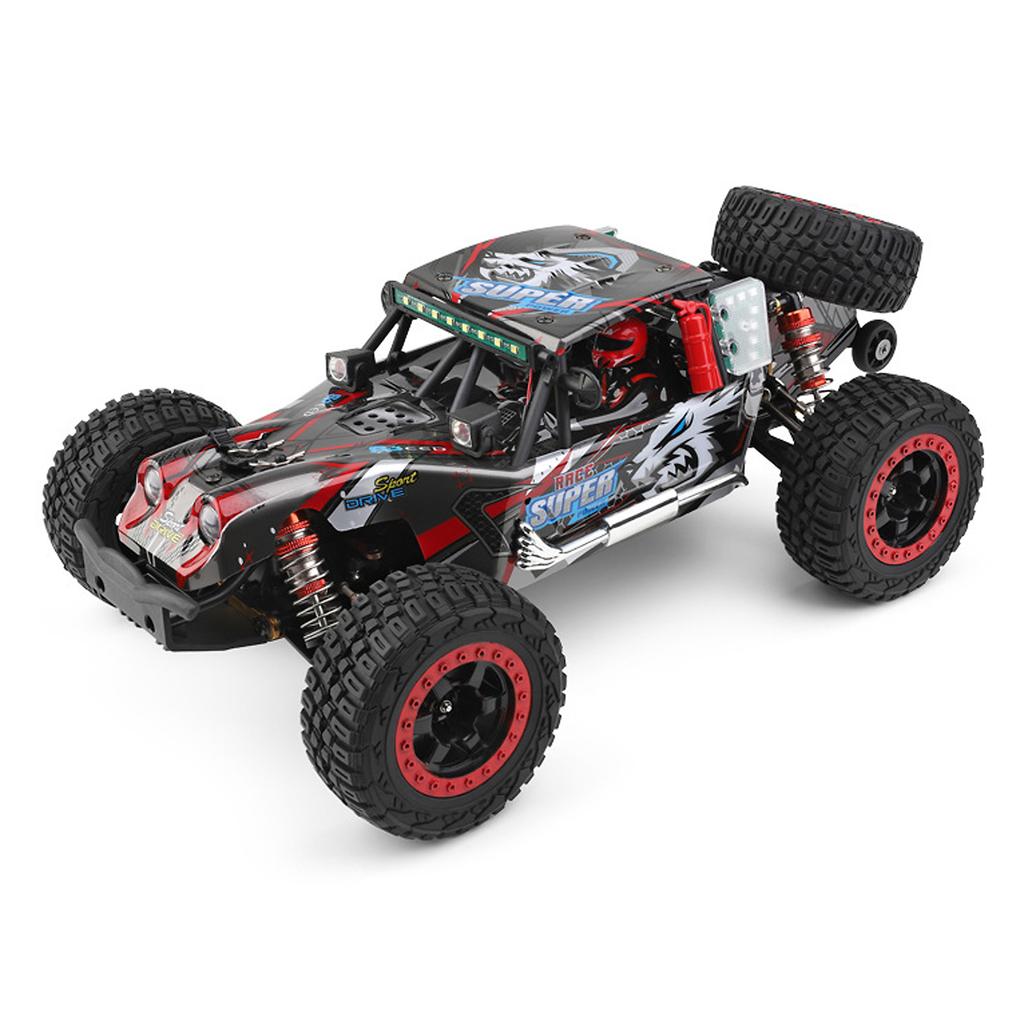 Remote Control Car, 2.4 GHz 60 KPH High Speed 4WD Electric Vehicle with Brushless Motor and LED Lights, Rechargeable