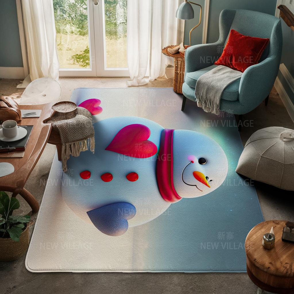 House Entrance Carpet Home Door Mat Living Room Bath Foot Bathroom Non-slip Water Absorption Rugs Bath Merry Christmas Winter