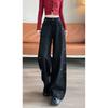 Women's Rhinestone Wide-Leg Jeans 2026 New High-Waisted Loose Design with Draped Straight Legs