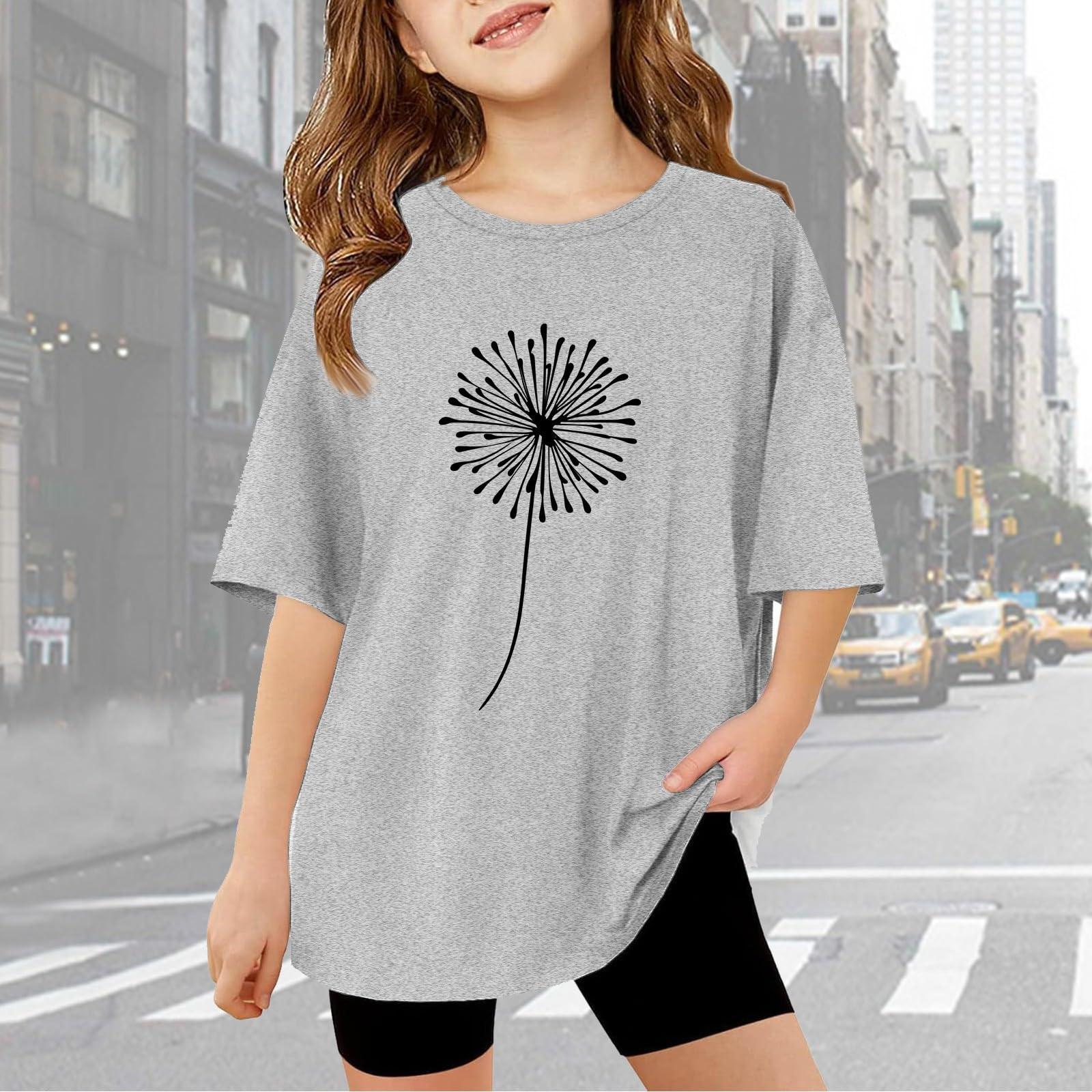 

Kids Cute Fashion Short Sleeve Round Neck Printed Casual T-Shirt Top 120