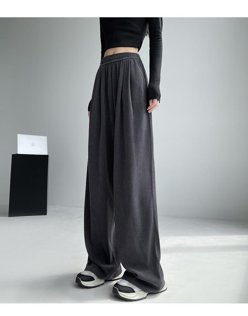 Damskie Luźne Spodnie Casualowe z Szerokimi Nogawkami na Wiosnę i Jesień 2025