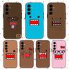 Cute D-Domo-kun Cartoon Phone Case For Samsung Galaxy S25 S24 S23 S22 S21 S20 Plus Ultra Note20 Soft Black