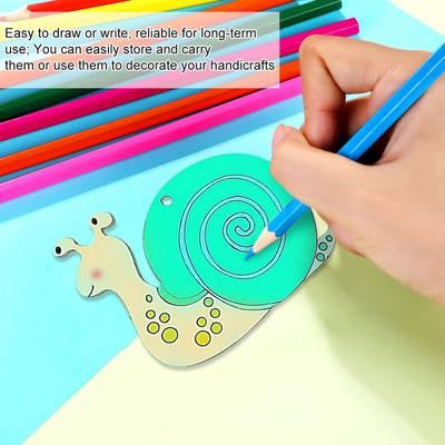 80pcs Unfinished Cutouts 8 Styles Paint Crafts Creativity Development Paint Crafts Handing Lanyards Painting Craft Wooden Decor