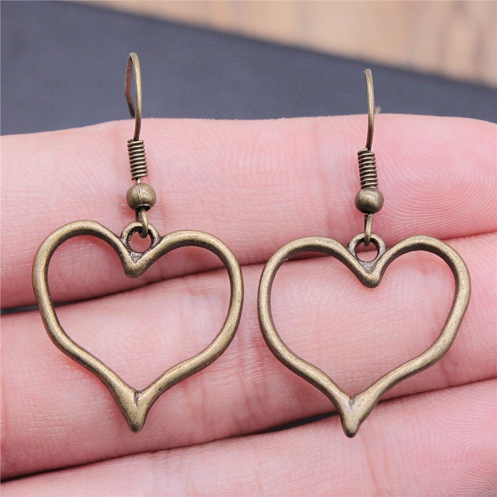24 Styles Simple Design Gothic Punk Style Hollow Heart Drop Earrings For Women Vintage Fashion Earring Gift
