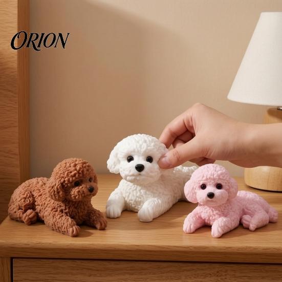 Decorative Puppy Statue Dog Stress Relief Toy with Anti-slip Mat, Squeeze for Decoration Car Dashboard Desktop Decor, Anti-Anxiety Pet Sensory