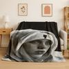 3D Billie Eilish Singer Star Flannel Blanket Soft Warm Throw Blanket for Bedroom Living Room Bed Travel Camping Picnic Gift