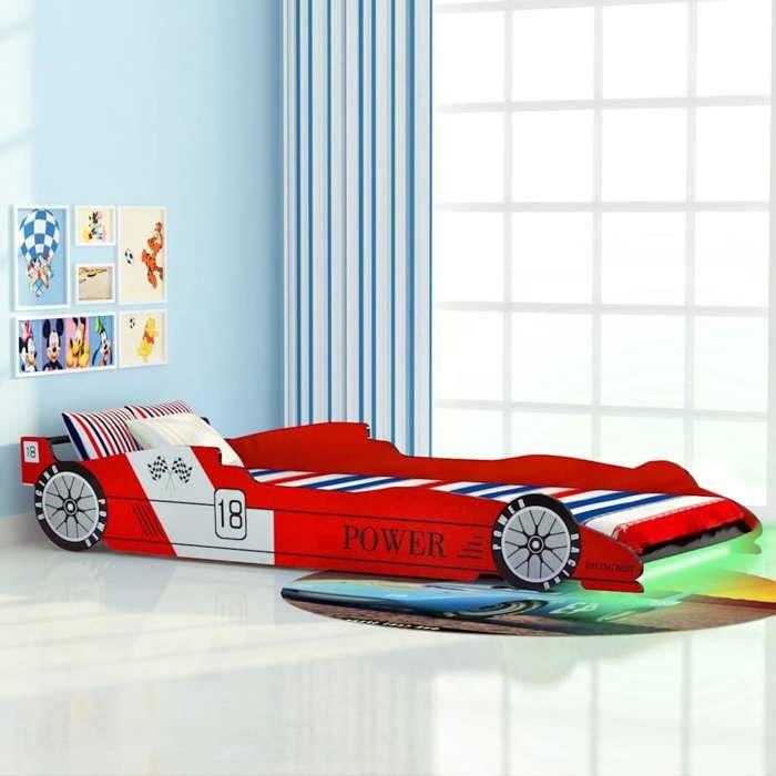 Lit voiture de course pour enfants - VIDAXL - LED - Rouge