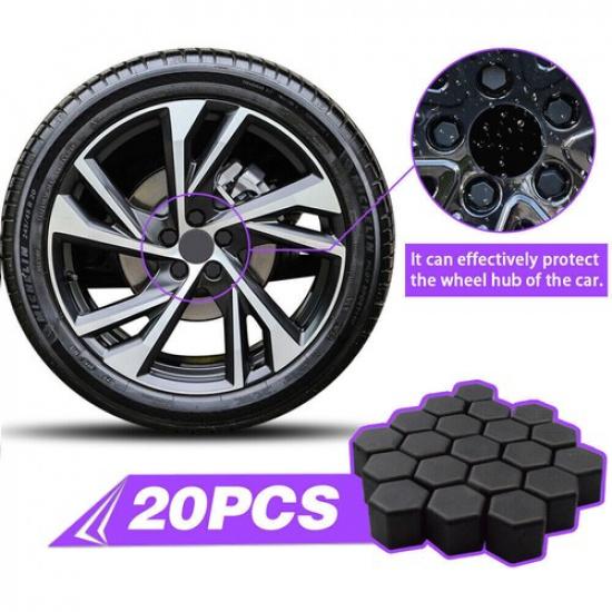20X 19Mm Silicone Car Wheel Nut Lug Hub Covers Bolt Cap Dust Cover Protector