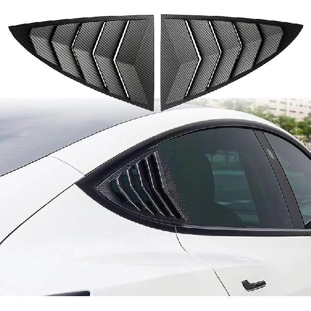 YHCDSEA For Model 3 Rear Side Window Shutter Cover Louver Sport Style Cool Exterior Decoration Fit For Tesla Model 3 2017-2025 Accessories (Glossy
