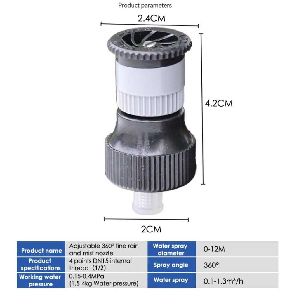 Garden Tool Parts Atomization Scattering Nozzle 1/2'' Lawn Atomized Sprinklers