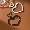 Luxury Shiny Double Heart Diamond Stud Earrings