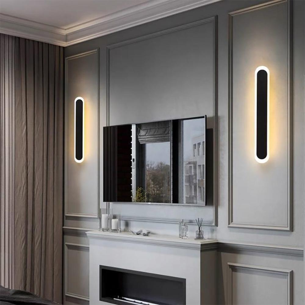 Modern LED Indoor Long Wall Light Nordic Line Sconce Long Wall Lamp Living Room Background Corridor Beside Decorate Lighting