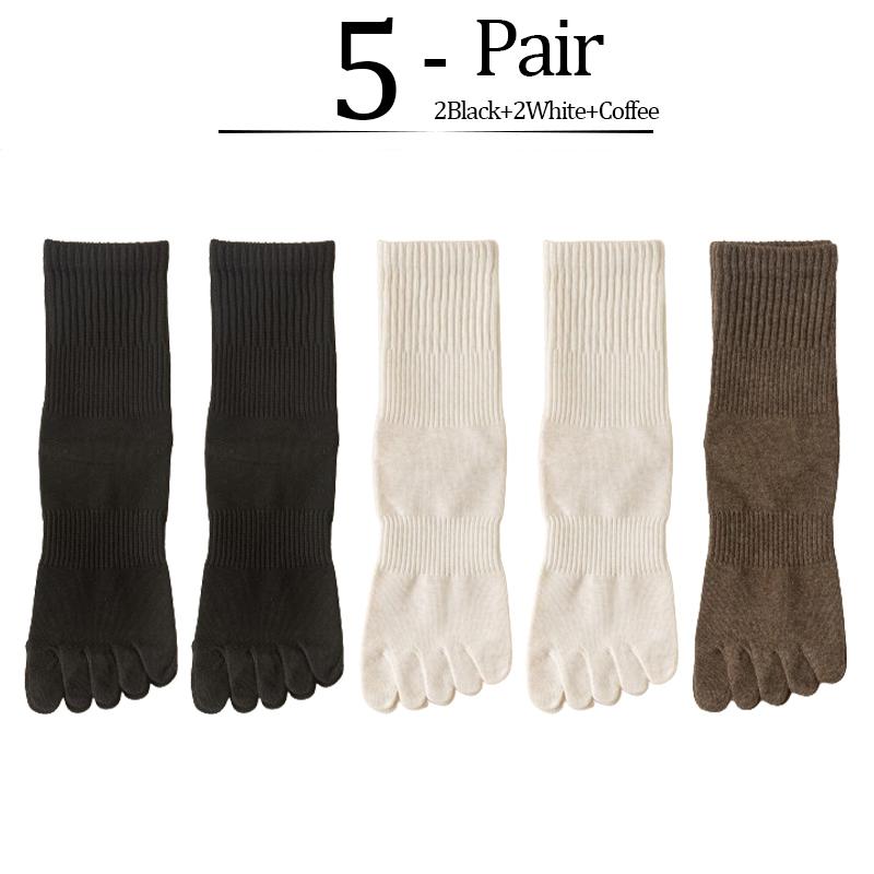 5 Paar/Los Damen Fünf-Zehen-Socken 100% Baumwolle Einfarbig Damen Zehensocken Sport Frühling Herbst Harajuku Zehensocken