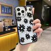 Black Flower Thin Circle Acrylic Magnetic Mobile Phone Case Is Suitable for Iphone15 Simple Apple 17promax Hard Case