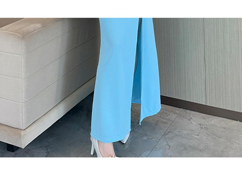 Japanese Style Spa Technician Dress: Three-Dimensional Rose Spaghetti Strap Evening Design