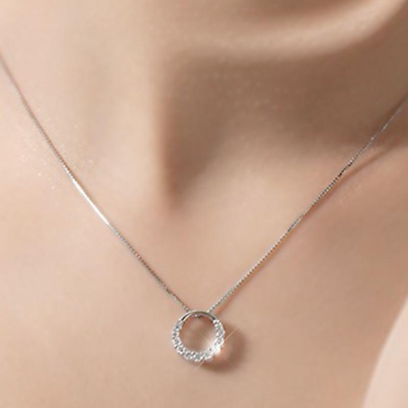Jinjiahua Korean Diamond-Set Clavicle Pendant Necklace for Women