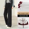 Women's Fleece-Lined High-Waist Wide-Leg Suit Pants