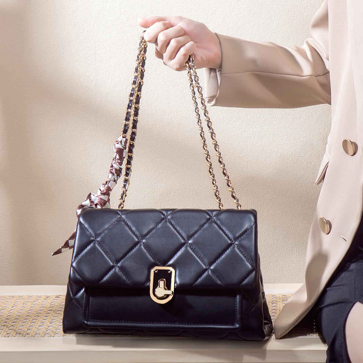 

Premium Rhombus Chain Women S Bag Crossbody Shoulder Women S Bag Wedding Bag Female Bride чорний