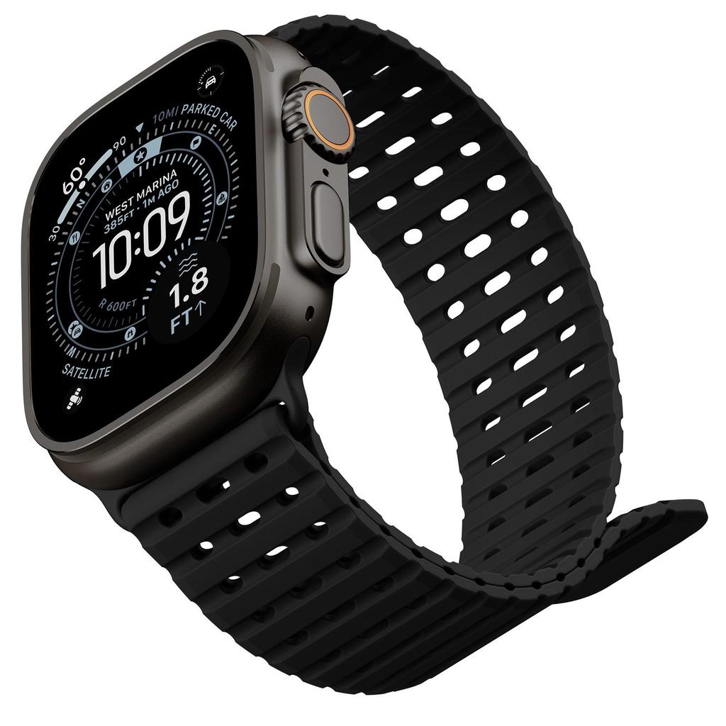 Magnetic Silicone Sport Band for Apple Watch Ultra 49mm 44/45/46mm Fish Scale Breathable Waterproof Replacement Strap Men Women