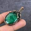 Malachite Gemstone Copper Wire Wrap Jewelry Pendant 2.17" c3H52