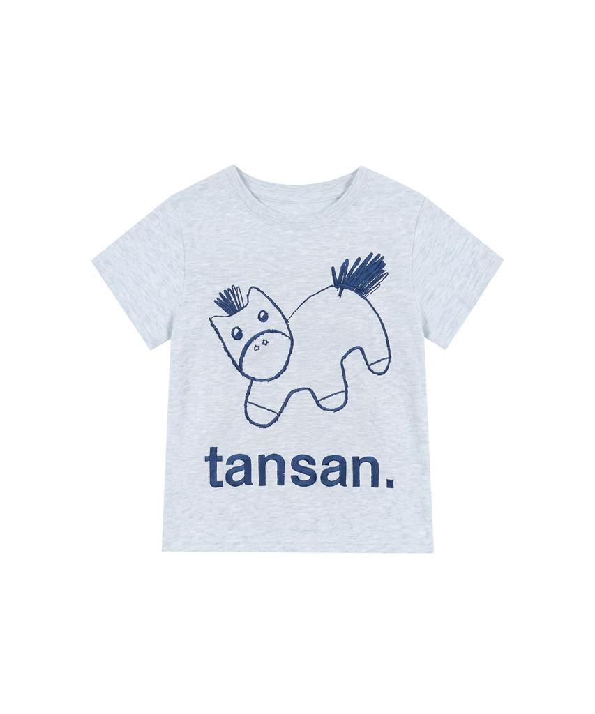 Tansanmageunesyum Pony Embroidered T-Shirt (Sky Blue)
